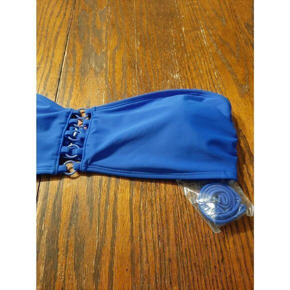 New Without Tags Attached Juniors Jr Size Large No Boundaries Blue Bathing Top - Picture 2 of 5